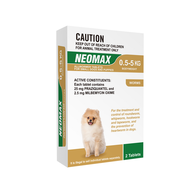 NEOMAX Allwormer for Puppies & Small Dogs (0-5kg) 2 Pack