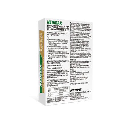 NEOMAX Allwormer for Puppies & Small Dogs (0-5kg) 2 Pack