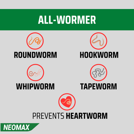 NEOMAX Allwormer for Puppies & Small Dogs (0-5kg) 2 Pack