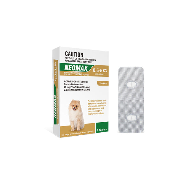 NEOMAX Allwormer for Puppies & Small Dogs (0-5kg) 2 Pack