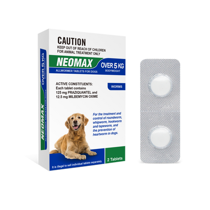 NEOMAX Allwormer for Dogs (Over 5kg) 2 Pack