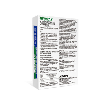 NEOMAX Allwormer for Dogs (Over 5kg) 2 Pack