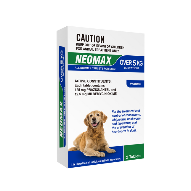NEOMAX Allwormer for Dogs (Over 5kg) 2 Pack