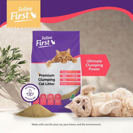 Feline First Premium Clumping Cat Litter 14kg