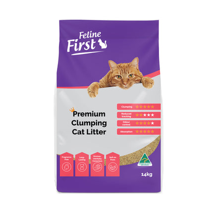 Feline First Premium Clumping Cat Litter 14kg