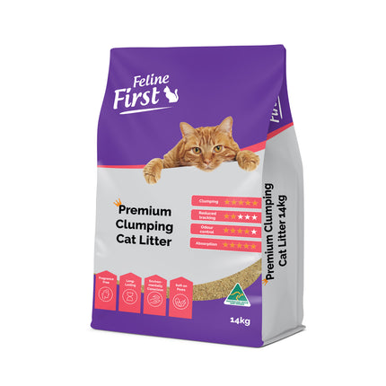 Feline First Premium Clumping Cat Litter 14kg
