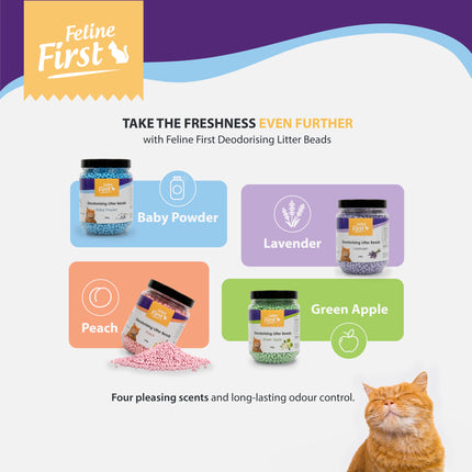 Feline First Deodorising Litter Beads Baby Powder 250g