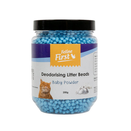 Feline First Deodorising Litter Beads Baby Powder 250g