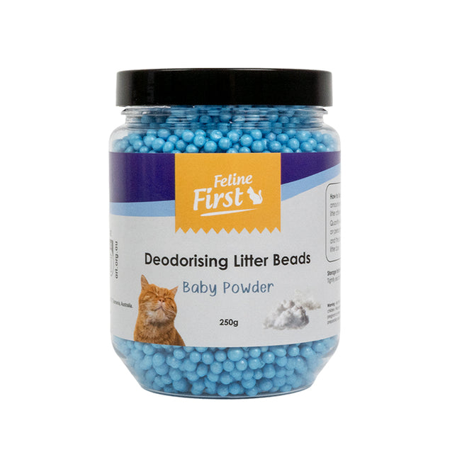 Feline First Deodorising Litter Beads Baby Powder 250g
