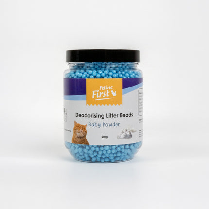 Feline First Deodorising Litter Beads Baby Powder 250g