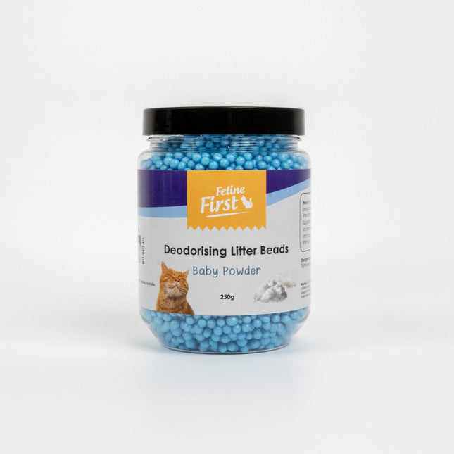 Feline First Deodorising Litter Beads Baby Powder 250g