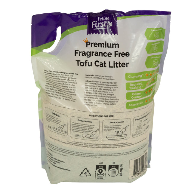 Feline First Premium Fragrance Free Tofu Cat Litter 4kg