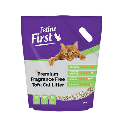 Feline First Premium Fragrance Free Tofu Cat Litter 4kg