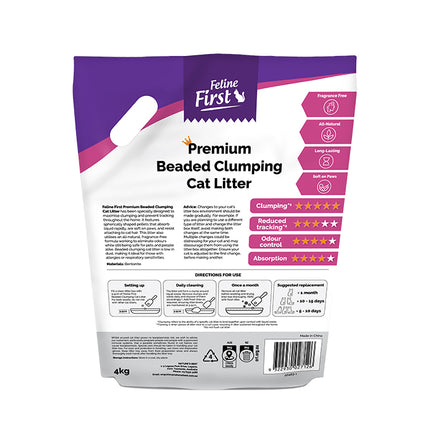 Feline First Premium Beaded Clumping Cat Litter 4kg