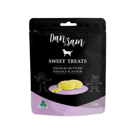 Dan & Sam Sweet Treats - Banana Yoghurt Buttons 220g