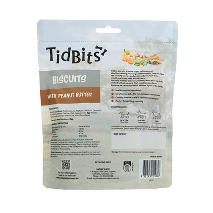 TidBits - Naturals Peanut Butter Dog Biscuits (350g)