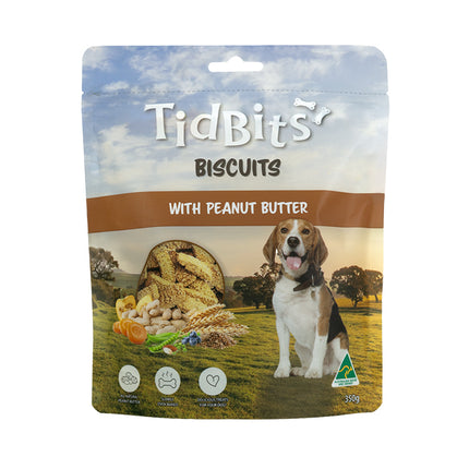 TidBits - Naturals Peanut Butter Dog Biscuits (350g)