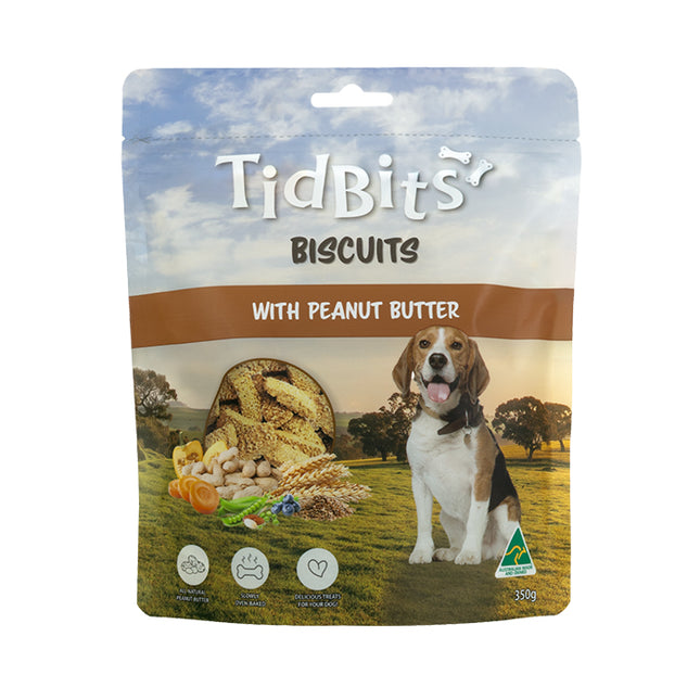 TidBits - Naturals Peanut Butter Dog Biscuits (350g)