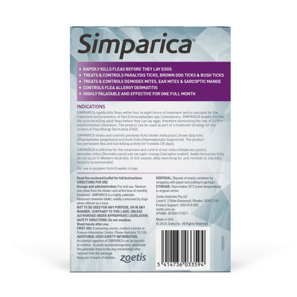 Simparica - Chews for Extra Small Dogs 2.6-5kg (3pk)