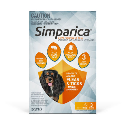 Simparica - Chews for Small Dogs 5.1-10kg (3pk)