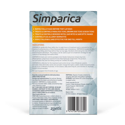 Simparica - Chews for Small Dogs 5.1-10kg (3pk)
