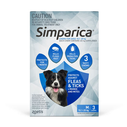 Simparica - Chews for Medium Dogs 10.1-20kg (3pk)