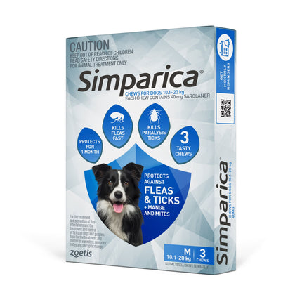 Simparica - Chews for Medium Dogs 10.1-20kg (3pk)