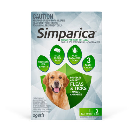 Simparica - Chews for Large Dogs 20.1-40kg (3pk)