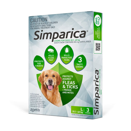 Simparica - Chews for Large Dogs 20.1-40kg (3pk)