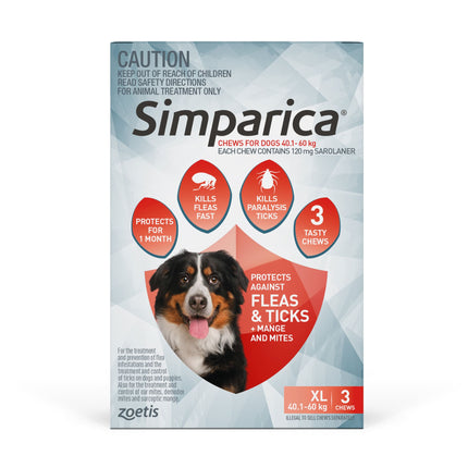 Simparica - Chews for Extra Large Dogs 40.1-60kg (3pk)