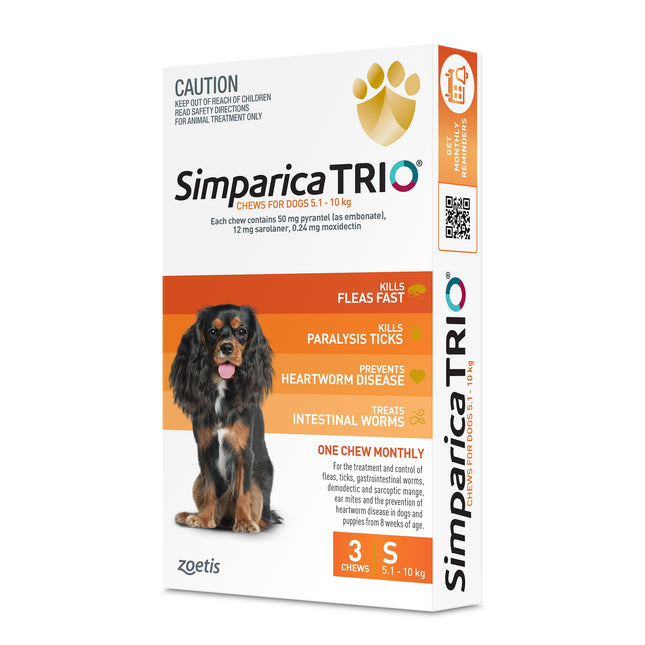 Simparica Trio - Chews for Dogs 5.1-10kg (3pk)