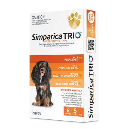 Simparica Trio - Chews for Dogs 5.1-10kg (6pk)