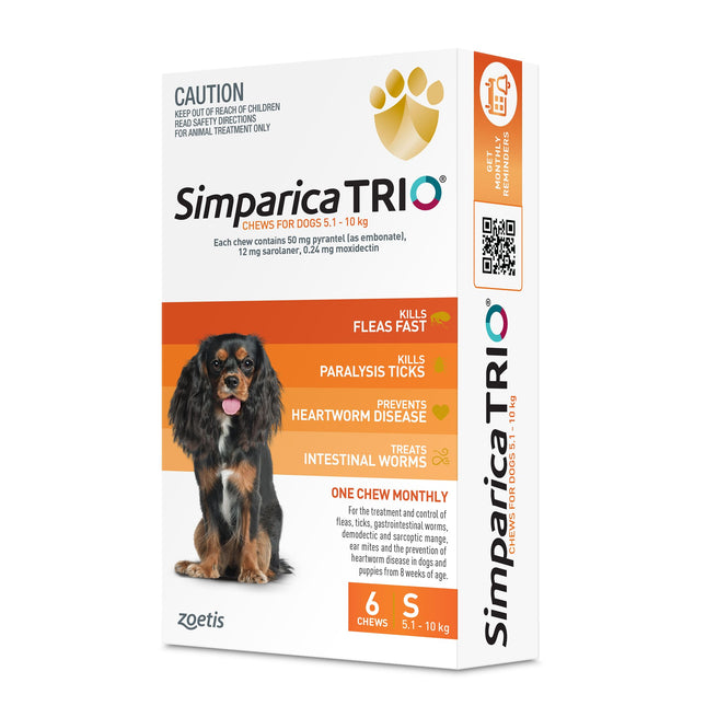 Simparica Trio - Chews for Dogs 5.1-10kg (6pk)