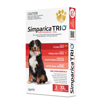 Simparica Trio - Chews for Dogs 40.1-60kg (3pk)
