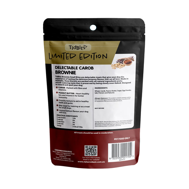 TidBits - Limited Edition Small Bites Brownie Bites Dog Biscuits (180g)