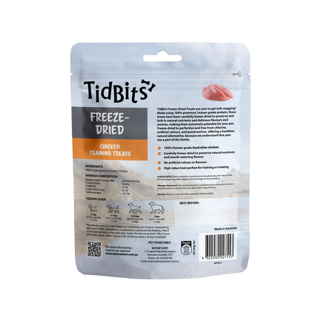 TidBits Freeze Dried Chicken Training Treats 50g