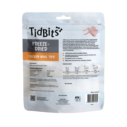 TidBits Freeze Dried Chicken Wing Tips 100g