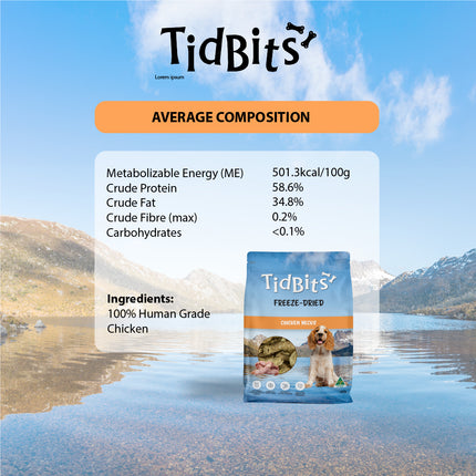 TidBits Freeze Dried Chicken Necks 300g