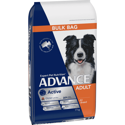ADVANCE - Active Adult All Breed Chicken with Rice Dog Dry Food (17kg)