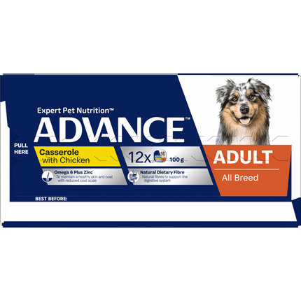 ADVANCE - Adult All Breed Chicken Casserole Dog Wet Food (100g x 12pk)