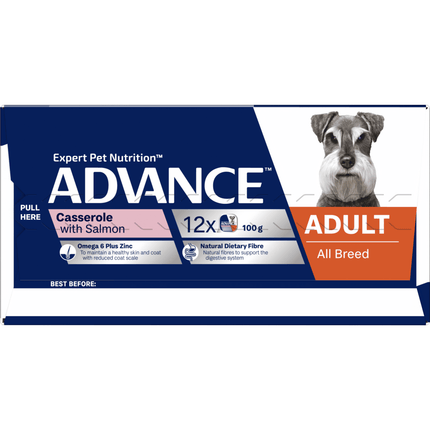 ADVANCE - Adult All Breed Salmon Casserole Dog Wet Food (100g x 12pk)