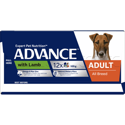 ADVANCE - Adult All Breed with Lamb Dog Wet Food (100g x 12pk)