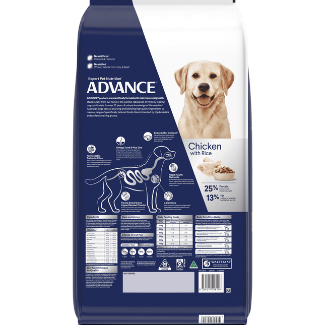 ADVANCE - Healthy Weight Adult Large Breed Chicken with Rice Dog Dry Food (17kg)