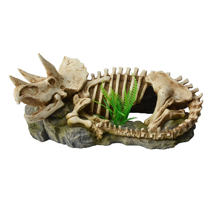 Bioscape Dinosaur Skeleton with Plants 25.5 x 12cm