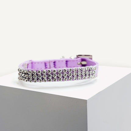 Dan & Sam - Vegan Leather Cat Collar (Lilac Diamante)