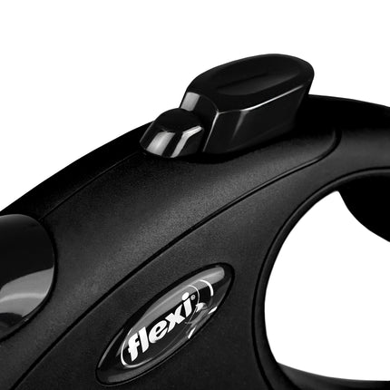 Flexi - New Classic Retractable Tape Lead for Large Dog Black (5m)