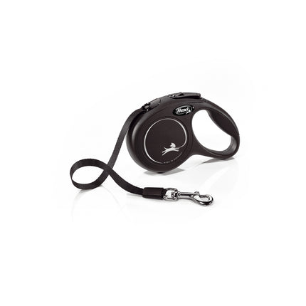 Flexi - New Classic Retractable Tape Lead for Medium Dog Black (5m)