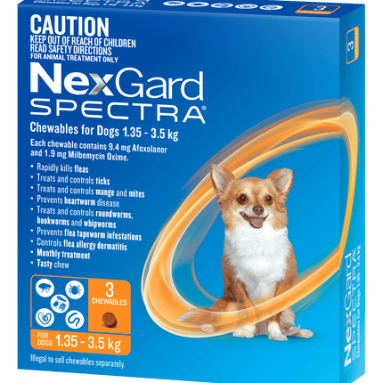 NexGard Spectra - Chewables for Dogs (2-3.5kg) (3pk)
