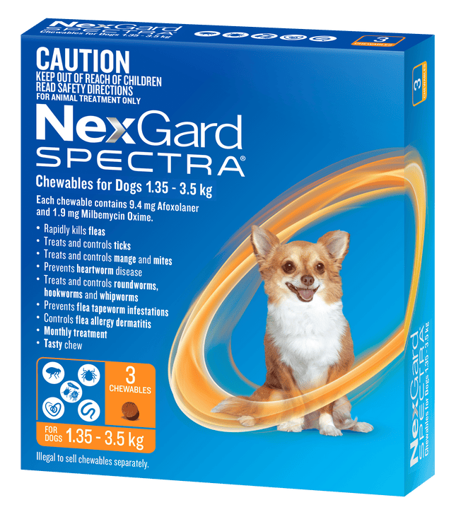NexGard Spectra - Chewables for Dogs (2-3.5kg) (3pk)