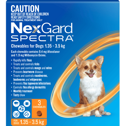 NexGard Spectra - Chewables for Dogs (2-3.5kg) (3pk)